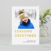 Moderne Foto-Frohe Festtage Folien Feiertagskarte (Stehend vorne)