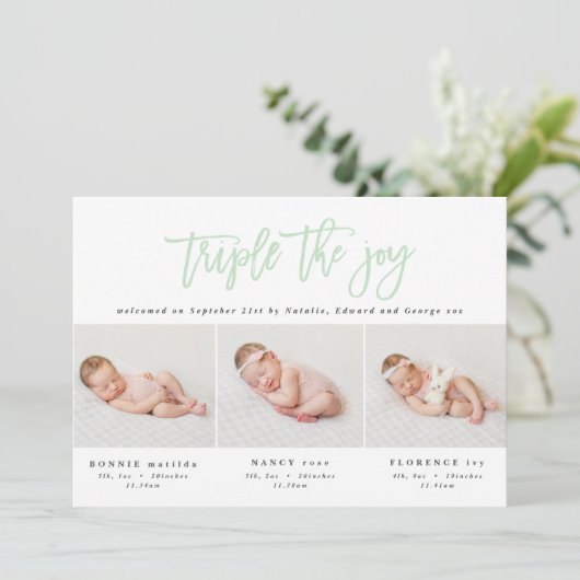 Moderne Foto-Geburtsankündigung Ankündigung (Stehend Vorderseite)