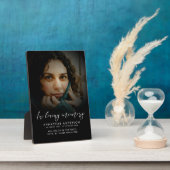 Moderne Foto Gedenktafel Plaque mit Easel Fotoplatte (Seite)