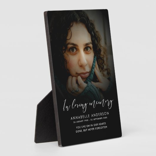 Moderne Foto Gedenktafel Plaque mit Easel Fotoplatte (Seite)