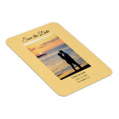 Moderne Foto Gelb Orange Save The Date Magnet (Rechte Seite)