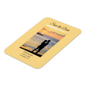 Moderne Foto Gelb Orange Save The Date Magnet (Linke Seite)