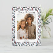 Moderne Foto gemusterte Weihnachtskarte Einladung (Stehend Vorderseite)