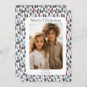 Moderne Foto gemusterte Weihnachtskarte Einladung (Vorne/Hinten)