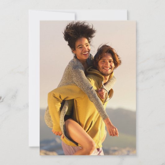 Moderne Foto Geometric Comic Hochzeit Einladung (Rückseite)