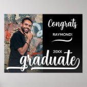 Moderne Foto Glückwunsch Graduate Black Poster (Vorne)