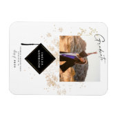 Moderne Foto Gold Graduation Party Ankündigung Ma Magnet (Horizontal)