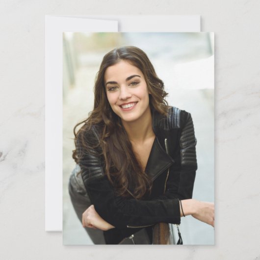 Moderne FOTO Golden Blue Marble Graduation Party Einladung (Rückseite)