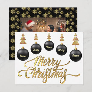 Moderne Foto goldiges Frohe Weihnachten schwarz &