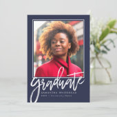 Moderne Foto Graduate Ankündigung Navy Blue 2022 (Stehend Vorderseite)