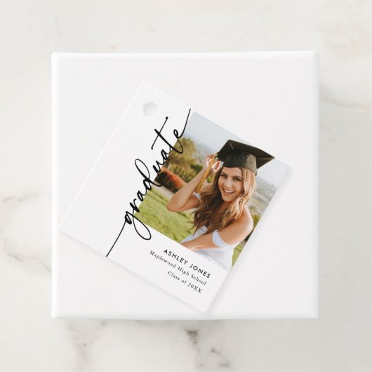 Moderne Foto Graduate Party Geschenkanhänger (Beispiel)