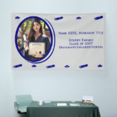 Moderne Foto Graduation Cap, Diploma Blue Template Banner (Messe)
