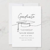 Moderne Foto Graduation Cap Graduation Party Einladung (Vorderseite)