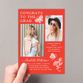 Moderne Foto Graduation Party Acryleinladungen (Insitu (Handheld))