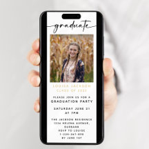 Moderne Foto Graduation Party Digital Evite