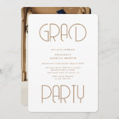 Moderne Foto Graduation Party einladen Einladung (Vorne/Hinten)