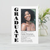 Moderne Foto Graduation Party Einladung (Stehend Vorderseite)