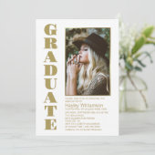 Moderne Foto Graduation Party Einladung (Stehend Vorderseite)