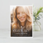 Moderne Foto Graduation Party Einladung (Stehend Vorderseite)