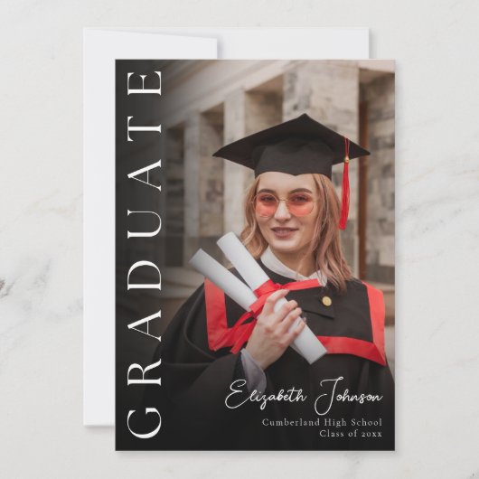 Moderne Foto Graduation Party Einladung (Vorderseite)