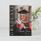 Moderne Foto Graduation Party Einladung (Stehend Vorderseite)