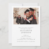 Moderne Foto Graduation Party Einladung (Rückseite)