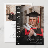 Moderne Foto Graduation Party Einladung (Vorne/Hinten)