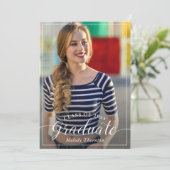 Moderne Foto Graduation Party Einladung (Stehend Vorderseite)