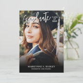 Moderne Foto Graduation Party Einladung (Stehend Vorderseite)