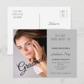 Moderne Foto Graduation Party Einladung Postkarte (Vorne/Hinten)