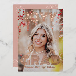 Moderne Foto Graduation Party Folieneinladung