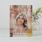 Moderne Foto Graduation Party Folieneinladung (Stehend vorne)