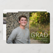 Moderne Foto Graduation Party für Typografie Einladung (Vorne/Hinten)