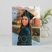 Moderne Foto Graduation Party für Typografie Folieneinladung (Stehend vorne)