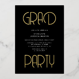 Moderne Foto Graduation Party für Typografie Folieneinladung