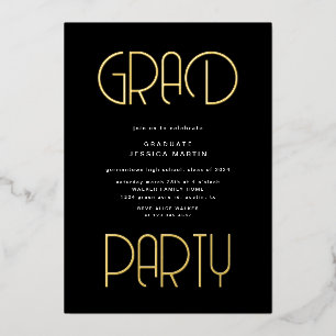 Moderne Foto Graduation Party für Typografie Folieneinladung