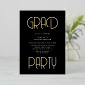 Moderne Foto Graduation Party für Typografie Folieneinladung (Stehend vorne)