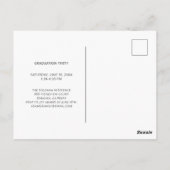 Moderne Foto Graduation Party Postkarte (Rückseite)