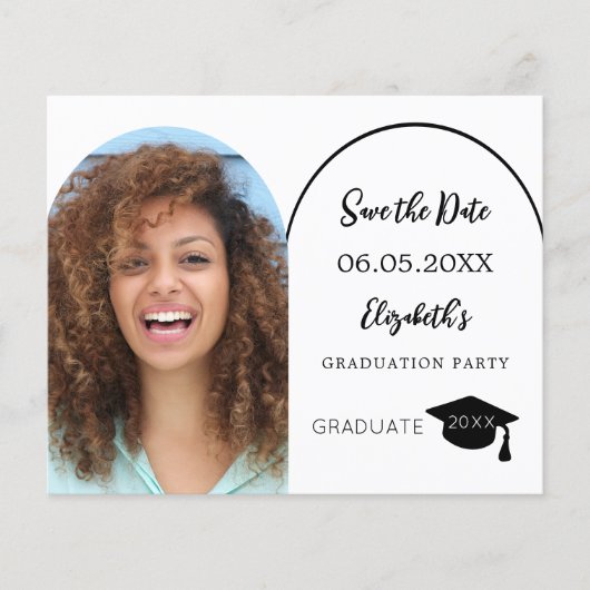 Moderne Foto Graduation Party Save the Date Flyer (Vorne)