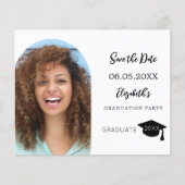 Moderne Foto Graduation Party Save the Date Karte (Vorderseite)