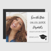 Moderne Foto Graduation Party Save the Date Karte (Vorne/Hinten)