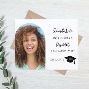Moderne Foto Graduation Party Save the Date Karte
