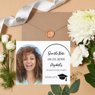 Moderne Foto Graduation Party Save the Date Karte