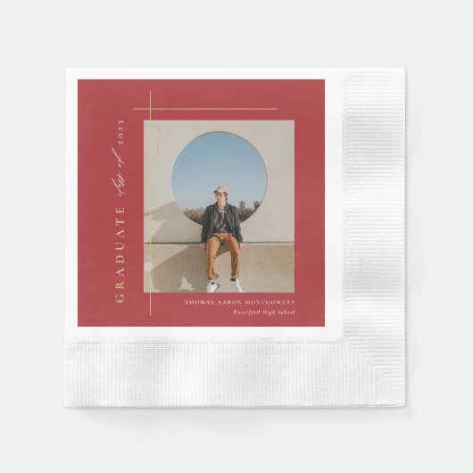 Moderne Foto Graduation Party Serviette (Vorderseite)