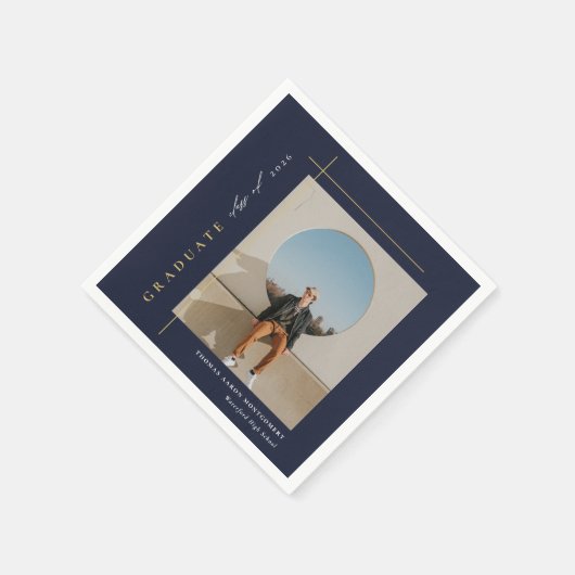 Moderne Foto Graduation Party Serviette (Ecke)