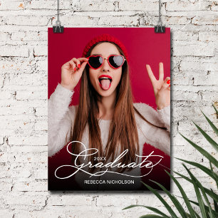Moderne Foto Graduation Party Willkommen Poster