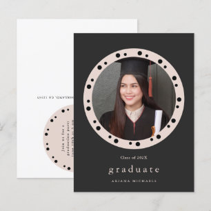 Moderne Foto-Graduierungsfeier-Einladung mit gepun Ankündigungspostkarte