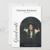 Moderne Foto Graduierungspartei Einladung (Vorderseite)