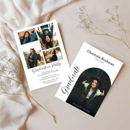 Moderne Foto Graduierungspartei Einladung