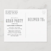 Moderne Foto-Graduierungspartei Einladungspostkarte (Rückseite)